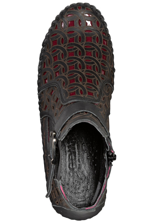 Komfortschuhe - Gemini, sommerliche Damen-Boots, Weite G, mit herausnehmbarem Fußbett, in Größe 035 bis 042, in Farbe WEISS-SCHWARZ Ansicht 7