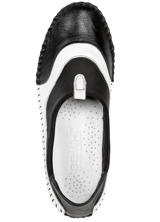 Komfortschuhe - Gemini, bequeme Damen-Slipper, Weite G, mit herausnehmbarem Fußbett, in Größe 035 bis 042, in Farbe SCHWARZ-ROT Ansicht 5