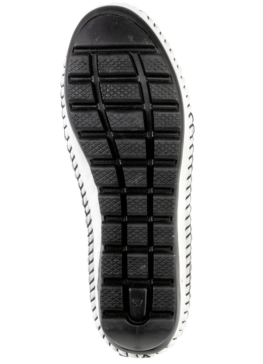 Komfortschuhe - Gemini, bequeme Damen-Slipper, Weite G, mit herausnehmbarem Fußbett, in Größe 035 bis 042, in Farbe SCHWARZ-ROT Ansicht 6