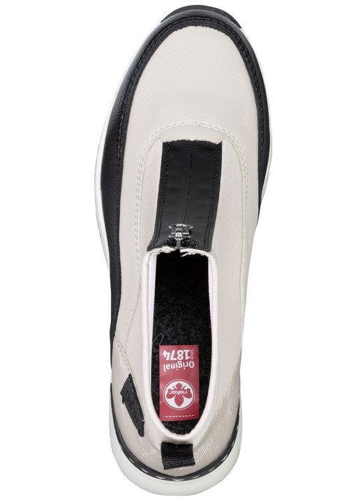 Komfortschuhe - Rieker, stylische Damen-Boots, Weite G, mit Reißverschluss, in Größe 036 bis 042, in Farbe ECRU-SCHWARZ Ansicht 2