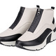 Komfortschuhe - Rieker, stylische Damen-Boots, Weite G, mit Reißverschluss, in Größe 036 bis 042, in Farbe ECRU-SCHWARZ – Farbe ECRU-SCHWARZ – Ansicht 7