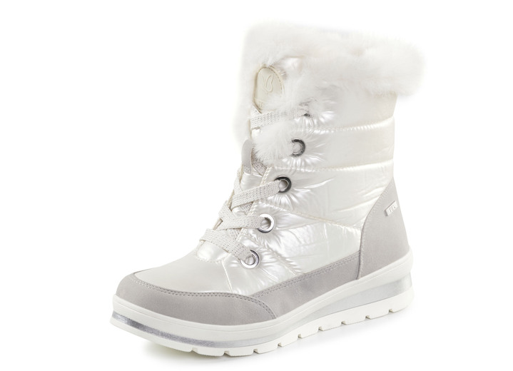 Komfortschuhe - ELENA EDEN, gefütterte Damen-Boots, Winterschuhe, Weite G, mit herausnehmbarem Fußbett, in Größe 3 1/2 bis 8, in Farbe PERLWEISS-GRAU Ansicht 1