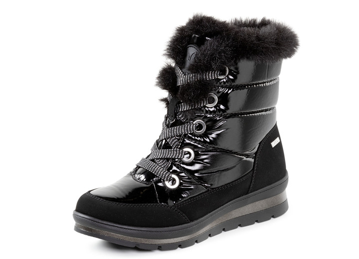 Komfortschuhe - ELENA EDEN, gefütterte Damen-Boots, Winterschuhe, Weite G, mit herausnehmbarem Fußbett, in Größe 3 1/2 bis 8, in Farbe PERLWEISS-GRAU Ansicht 6