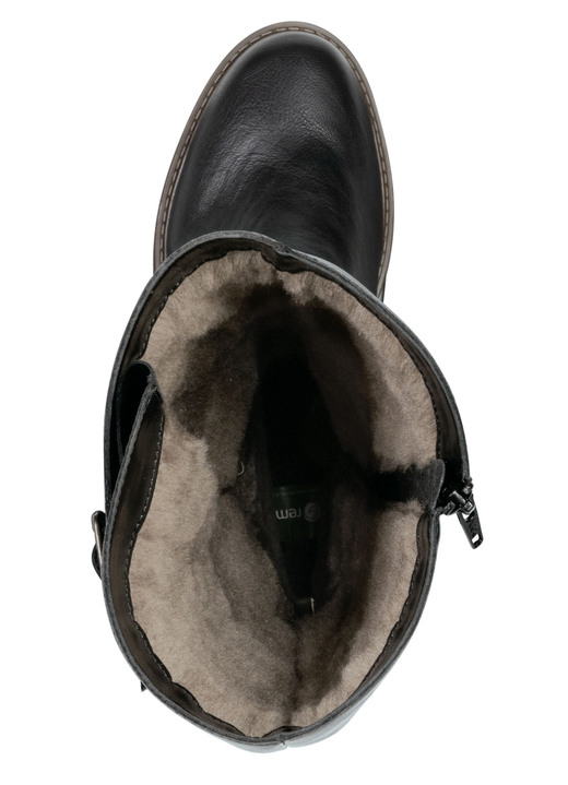 Komfortschuhe - Remonte, gefütterte Damen-Stiefel, Winterschuhe, Weite G, mit Lammfell, in Größe 036 bis 042, in Farbe SCHWARZ Ansicht 2
