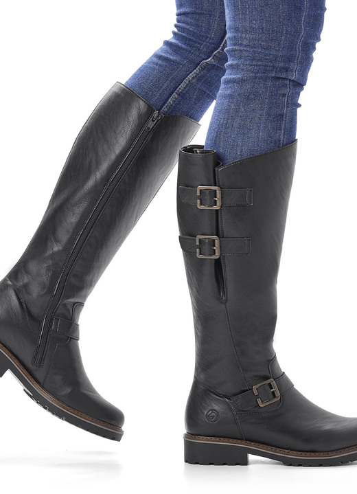 Komfortschuhe - Remonte, gefütterte Damen-Stiefel, Winterschuhe, Weite G, mit Lammfell, in Größe 036 bis 042, in Farbe SCHWARZ Ansicht 7