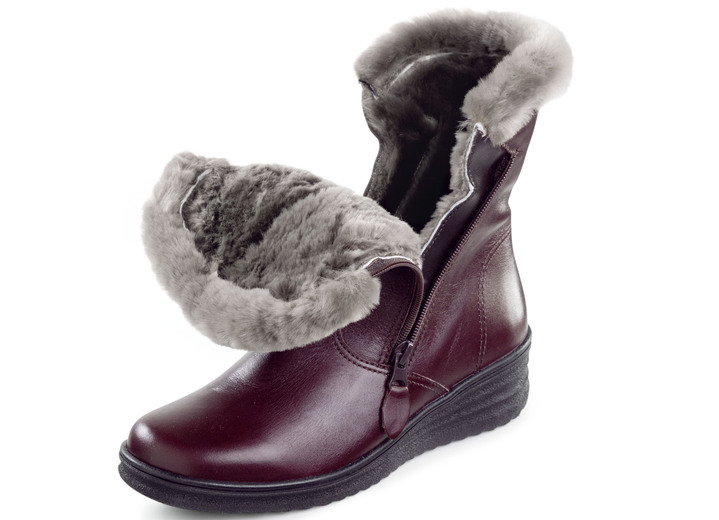 Komfortschuhe - ELENA EDEN, gefütterte Damen-Stiefeletten, Winterschuhe, Weite H, mit Lammfell , in Größe 036 bis 041, in Farbe BEIGE Ansicht 6
