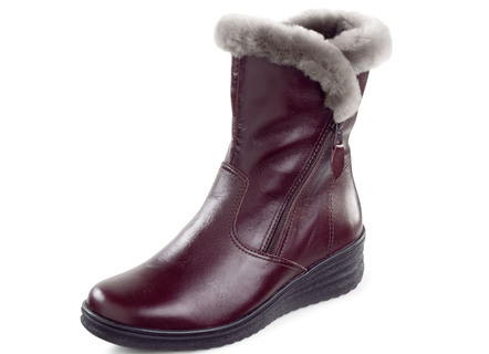 ELENA EDEN Stiefelette mit flauschigem Lammfellbesatz