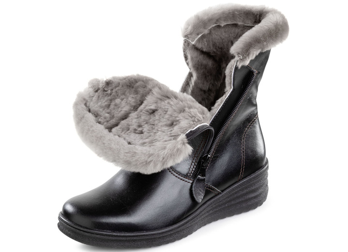 Komfortschuhe - ELENA EDEN, gefütterte Damen-Stiefeletten, Winterschuhe, Weite H, mit Lammfell , in Größe 036 bis 041, in Farbe BEIGE Ansicht 10