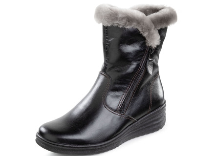ELENA EDEN Stiefelette mit flauschigem Lammfellbesatz