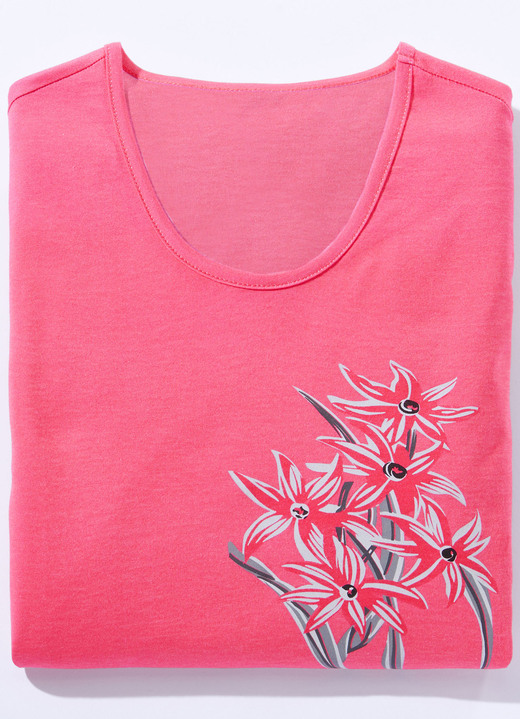 Nachthemden - Nachthemd mit platziertem Druck und kurzen Ärmeln, in Größe 034 bis 054, in Farbe KORALLE Ansicht 3