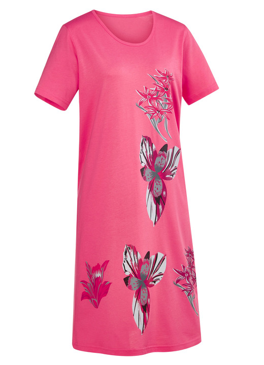 Nachthemden - Nachthemd mit platziertem Druck und kurzen Ärmeln, in Größe 034 bis 054, in Farbe KORALLE Ansicht 2