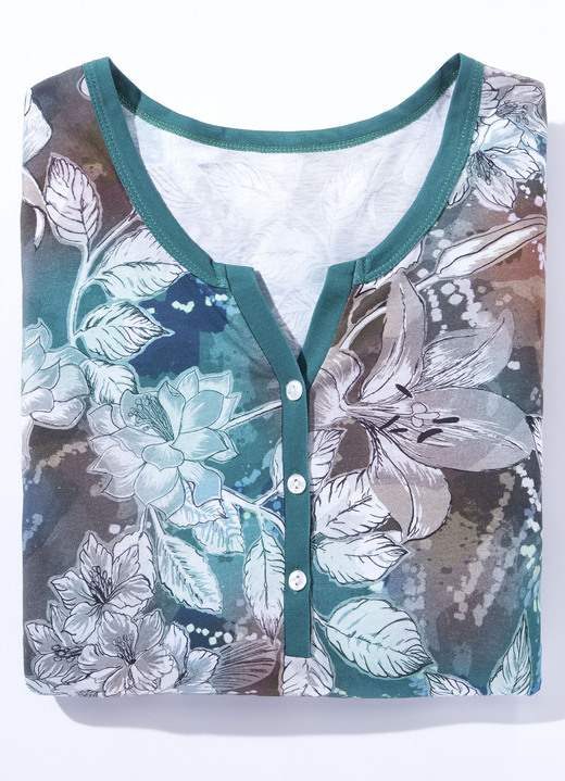 Nachthemden - Nachthemd mit Modal und 3/4-langen Ärmeln Ansicht 5 Nachthemden - Nachthemd mit Modal und 3/4-langen Ärmeln, in Größe 036 bis 054, in Farbe JEANSBLAU-BUNT Ansicht 5