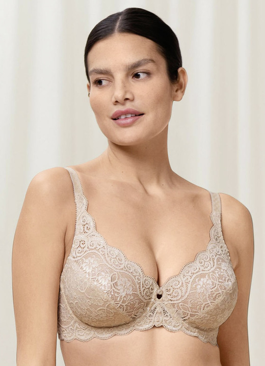 Bügel-BH - Triumph Amourette Bügel-BH mit Elastikspitze, in Größe 075 bis 100, in Cup B, in Farbe WEISS Ansicht 9