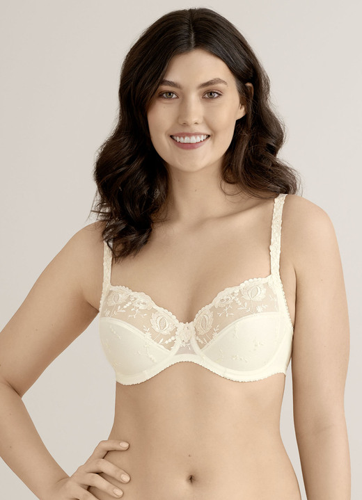 BHs - Felina Conturelle-Bügel-BH mit Stickereispitze, in Größe 070 bis 100, in Cup G, in Farbe WEISS Ansicht 6