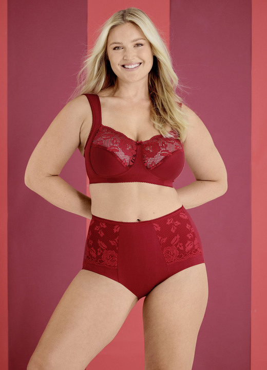 Soft-BH - Miss Mary BH mit elastischen Spitzeneinsätzen, in Größe 080 bis 120, in Cup H, in Farbe ROT Ansicht 2