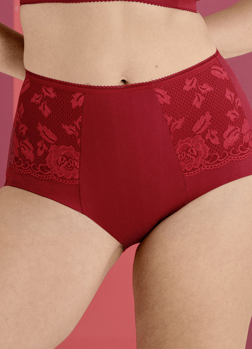 Slips - Miss Mary Miederhose mit Elastikspitze, in Größe 038 bis 054, in Farbe ROT Ansicht 1