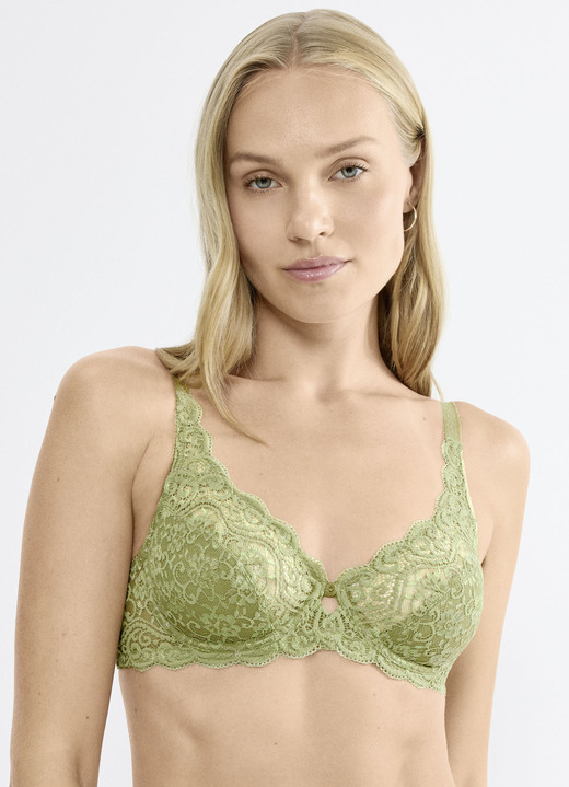 Bügel-BH - Triumph Amourette Bügel-BH aus zarter Elastikspitze, in Größe 075 bis 100, in Cup D, in Farbe BLEU Ansicht 17