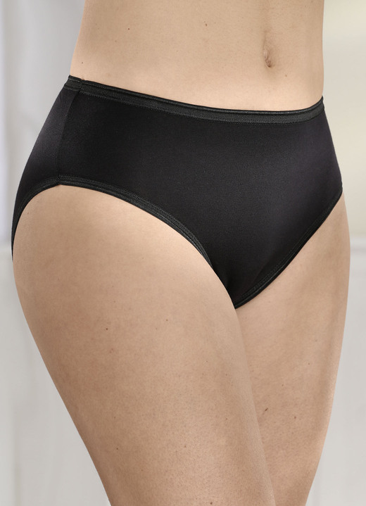 Slips - Brio Lingerie Fünferpack Slips mit elastischen Abschlüssen, auch als Spar-Zehnerpack erhältlich, in Größe 036 bis 048, in Farbe 3X SCHWARZ, 2X WEISS, in Ausführung Fünferpack Slps Ansicht 1