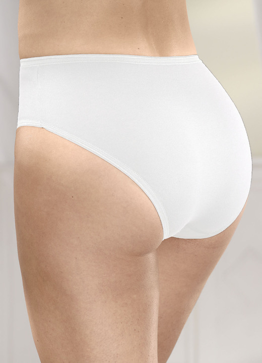 Slips - Brio Lingerie Fünferpack Slips mit elastischen Abschlüssen, auch als Spar-Zehnerpack erhältlich, in Größe 036 bis 048, in Farbe 3X SCHWARZ, 2X WEISS, in Ausführung Fünferpack Slps Ansicht 4