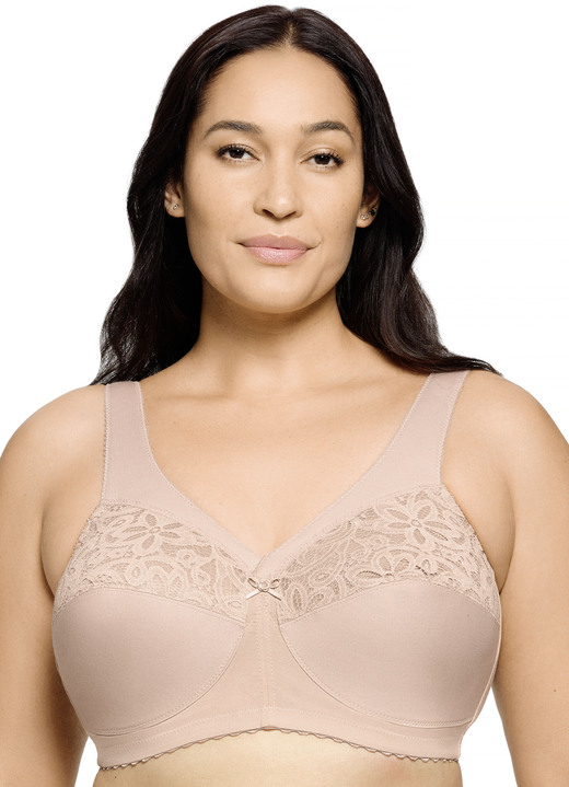 Soft-BH - Glamorise Stütz-BH mit Stickereispitze Ansicht 3 Soft-BH - Glamorise Stütz-BH mit Stickereispitze, in Größe 080 bis 130, in Cup G, in Farbe WEISS Ansicht 3