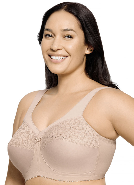 Soft-BH - Glamorise Stütz-BH mit Stickereispitze Ansicht 4 Soft-BH - Glamorise Stütz-BH mit Stickereispitze, in Größe 080 bis 130, in Cup G, in Farbe WEISS Ansicht 4