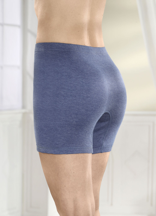 Slips - Zweierpack Permatherm Longpants, in Größe 3XL (56/58) bis XXL (52/54), in Farbe JEANSBLAU MELIERT Ansicht 2
