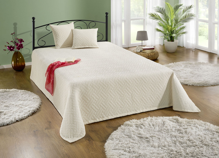 Tagesdecken - Traumhafte Tagesdecke, in Größe 873 (für Einzelbett, 140x200 cm) bis 920 (Kissenbezug, 40x 40 cm), in Farbe TAUPE Ansicht 2