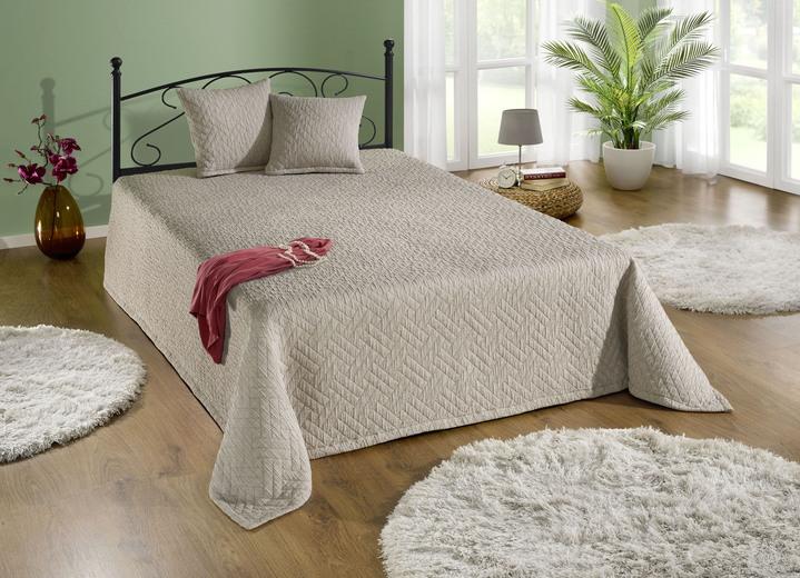 Tagesdecken - Traumhafte Tagesdecke, in Größe 873 (für Einzelbett, 140x200 cm) bis 920 (Kissenbezug, 40x 40 cm), in Farbe TAUPE Ansicht 8
