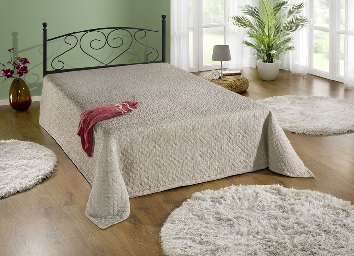 Tagesdecken - Traumhafte Tagesdecke, in Größe 873 (für Einzelbett, 140x200 cm) bis 920 (Kissenbezug, 40x 40 cm), in Farbe TAUPE Ansicht 9