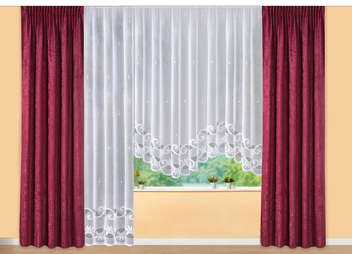 Klassisch - Leichter Lang-Store mit Automatikfaltenband, in Größe 236 (H225xB300 cm) bis 298 (H245xB600 cm), in Farbe WEISS Ansicht 3