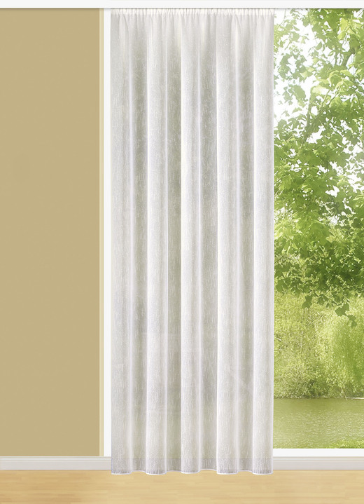 Klassisch - Flammgarn-Store mit Automatikfaltenband, in Größe 140 (H120xB300 cm) bis 298 (H245xB600 cm), in Farbe WEISS Ansicht 4