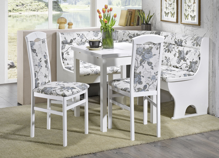 Essgruppen - Esszimmermöbel aus massiven Buchenholz, in Farbe NUSSBAUM-ROT, in Ausführung Eckbankgruppe, 4-teilig, groß Ansicht 8