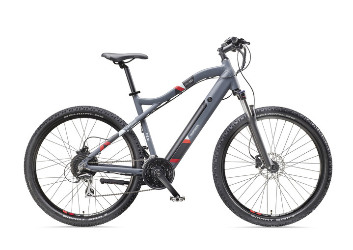 Mobilität - Mountain-E-Bike mit leistungsstarkem 250-Watt-Hinterradmotor, in Farbe GRAU Ansicht 1