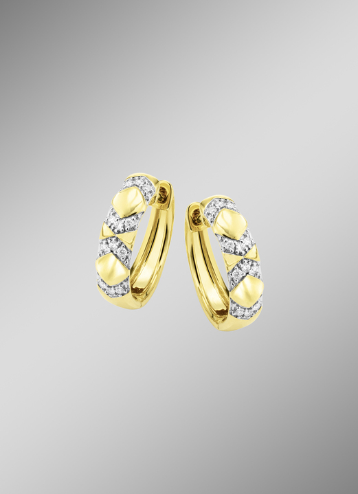 mit Diamanten - Edel im Design: Brillant-Creolen, in Farbe  Ansicht 1