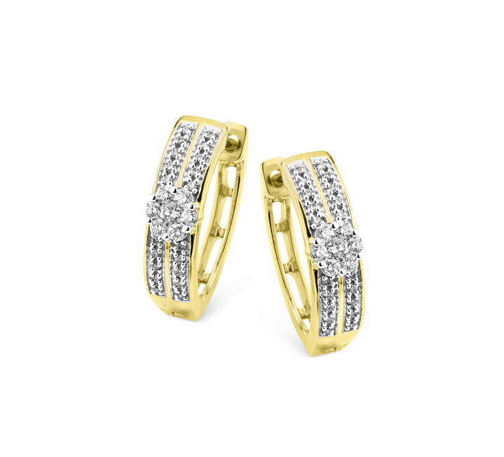 mit Diamanten - Hochwertige Creolen mit Brillanten und Diamanten, in Farbe  Ansicht 2