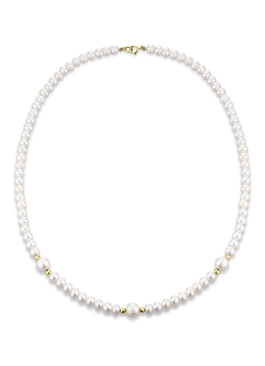 mit Perlen - Halskette mit Süßwasser-Zuchtperlen Ansicht 2 mit Perlen - Halskette mit Süßwasser-Zuchtperlen, in Farbe  Ansicht 2
