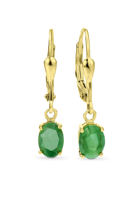 mit Edelsteinen - Bezaubernde Ohrringe mit echtem Edelstein, in Farbe , in Ausführung Echt Smaragd Ansicht 2