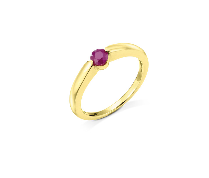 mit Edelsteinen - Bezaubernder Damenring mit echtem Edelstein, in Größe 160 bis 220, in Farbe , in Ausführung Echt Rubin Ansicht 2