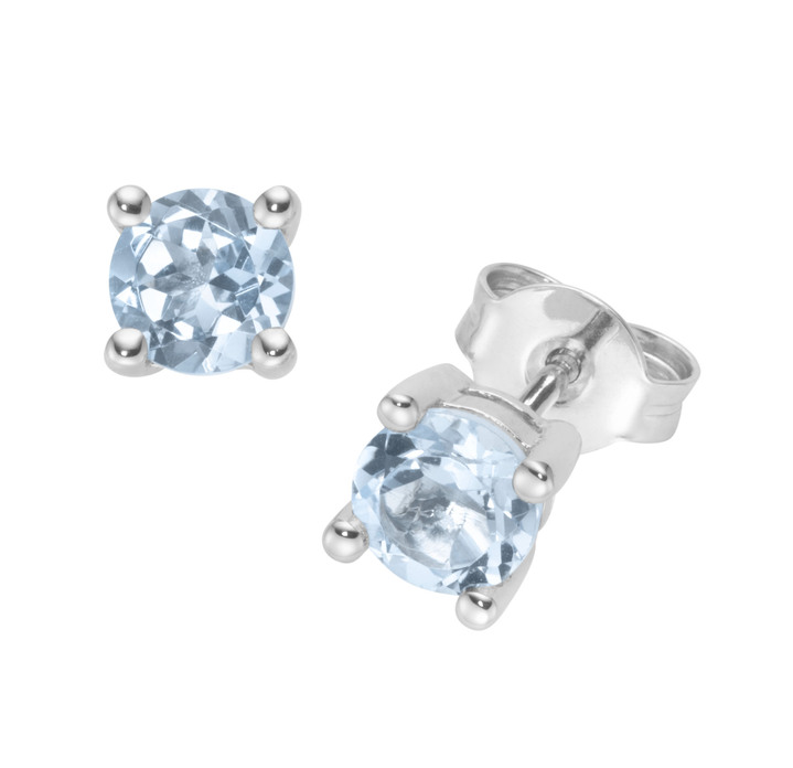 mit Edelsteinen - Zeitlose Eleganz: Ohrstecker mit beh. Blautopas, in Farbe  Ansicht 2