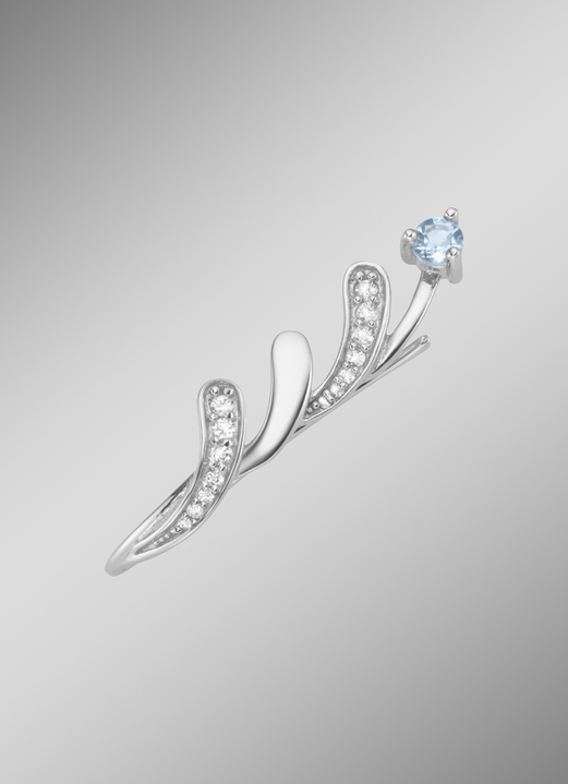 Ohrschmuck - Moderne Ohrhaken mit Blautopas und Zirkonia Ansicht 2 Ohrschmuck - Moderne Ohrhaken mit Blautopas und Zirkonia, in Farbe  Ansicht 2