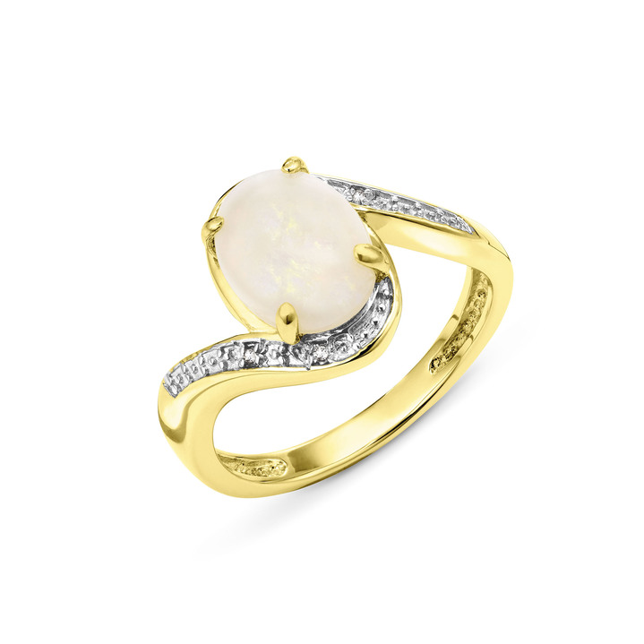 mit Edelsteinen - Damenring mit Diamanten und echt Opal, in Größe 160 bis 220, in Farbe  Ansicht 2