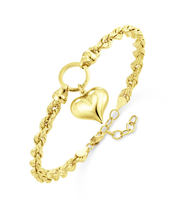 ohne Steine / mit Zirkonia - Kordel-Armband mit Herz-Anhänger, in Farbe  Ansicht 2