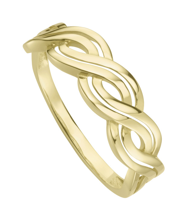 ohne Steine / mit Zirkonia - Moderner Damenring in gedrehter Optik, in Größe 160 bis 220, in Farbe  Ansicht 2