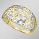 - Durchbrochener Damenring in Bicolor im Blumen-Deign, in Größe 160 bis 220, in Farbe  – Ansicht 1