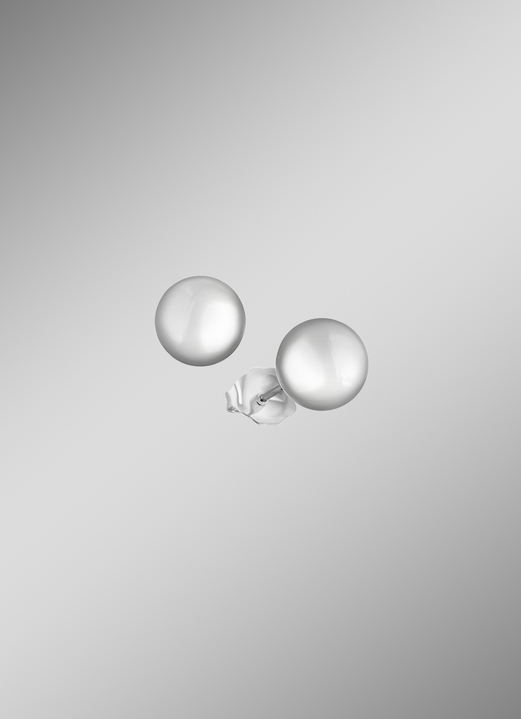 ohne Steine / mit Zirkonia - Glänzende Kugelohrstecker, in Farbe  Ansicht 11