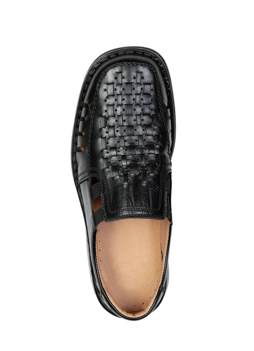 Slipper & Schnürschuhe - GINO GALANTE, sommerliche Herren-Slipper, mit Gummizug, in Größe 040 bis 046, in Farbe SCHWARZ Ansicht 2