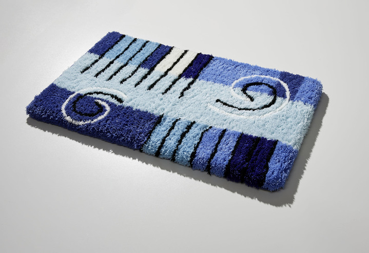 Badgarnituren - Badgarnitur in Table Tuft Qualität , in Größe 100 (Vorleger halbrund, 50/ 80 cm) bis 112 (WC-Deckelbezug, 47/ 50 cm), in Farbe BLAU Ansicht 1