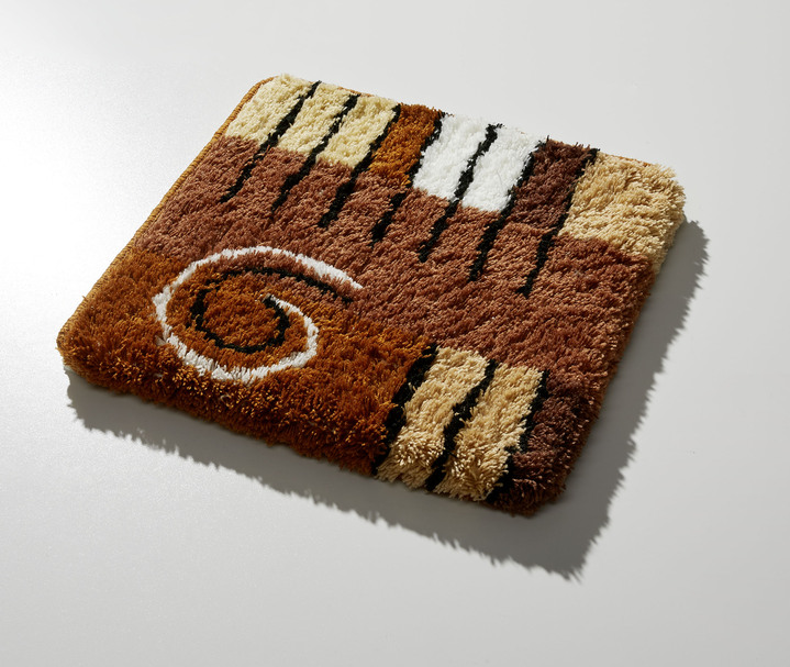 Badgarnituren - Badgarnitur in Table Tuft Qualität , in Größe 100 (Vorleger halbrund, 50/ 80 cm) bis 112 (WC-Deckelbezug, 47/ 50 cm), in Farbe BRAUN Ansicht 2