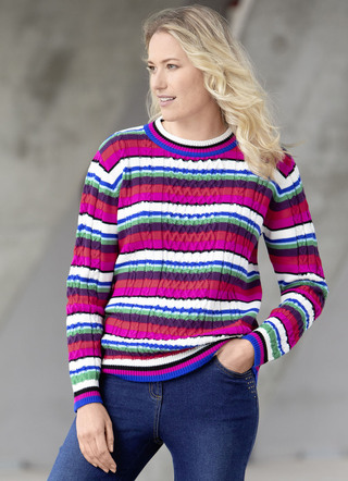 Pullover in Strukturmix