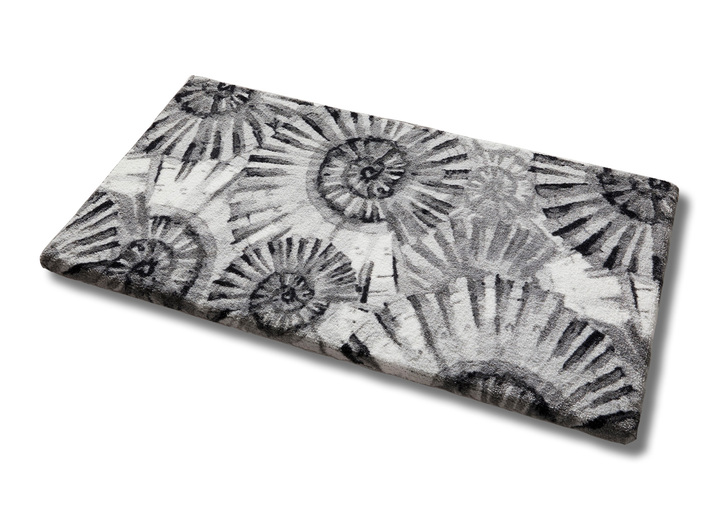 Badgarnituren - Badvorleger mit rutschhemmender Rückseite, in Größe 100 (Vorleger halbrund, 50/ 80 cm) bis 112 (WC-Deckelbezug, 47/ 50 cm), in Farbe GRAU Ansicht 1